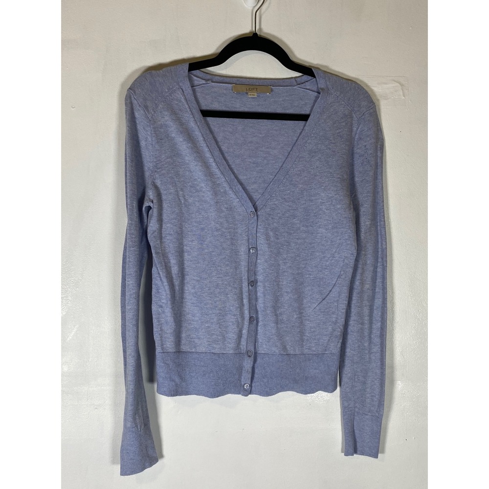 LOFT Light Blue Button Front Cardigan XS Lightweight Preppy Layering